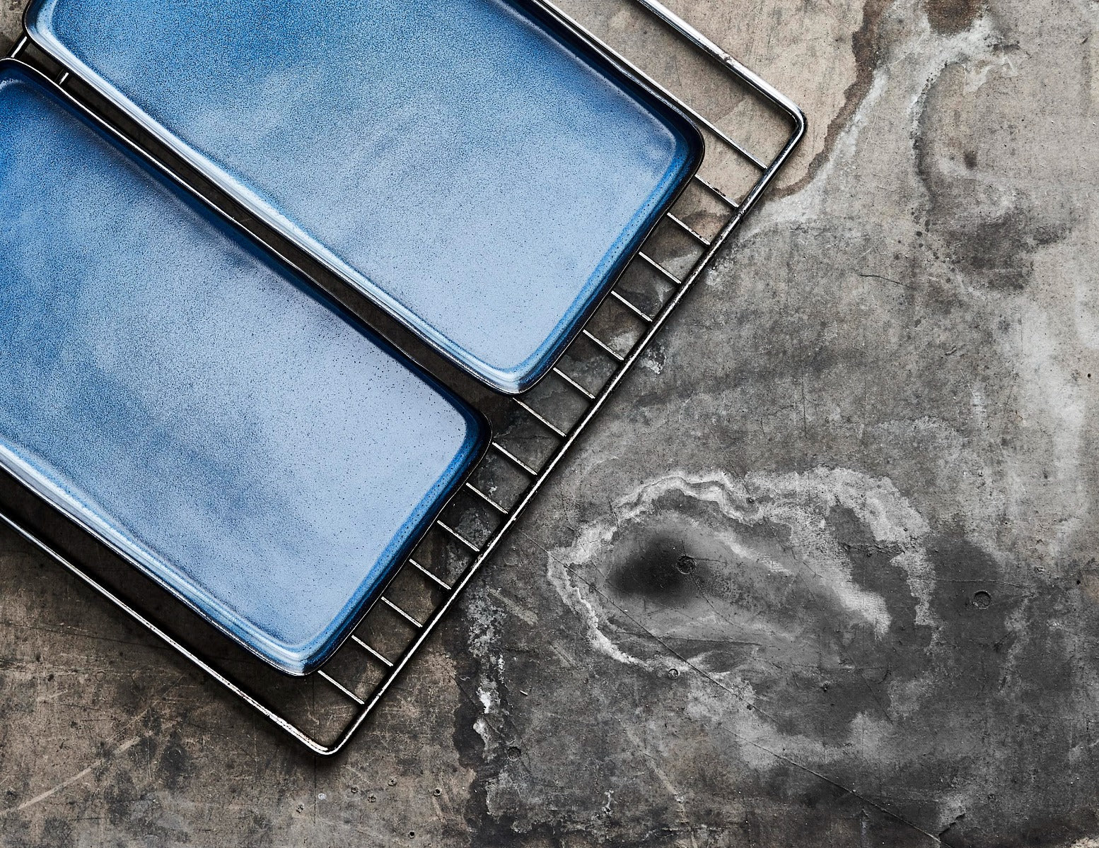 Raw rektangulær fadsæt, midnight blue - 2 stk. - Bahne